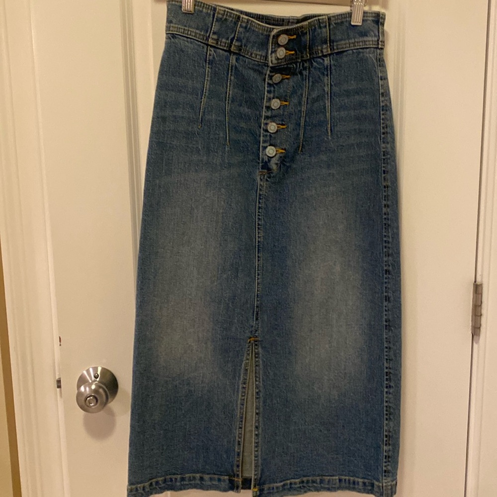 Pilcro long stretch denim skirt
